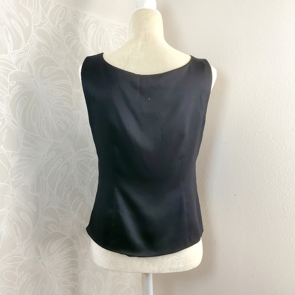 Lafayette 148 Black Silk Blouse Sleeveless Top Women's Size 6 100% Silk - Picture 7 of 9